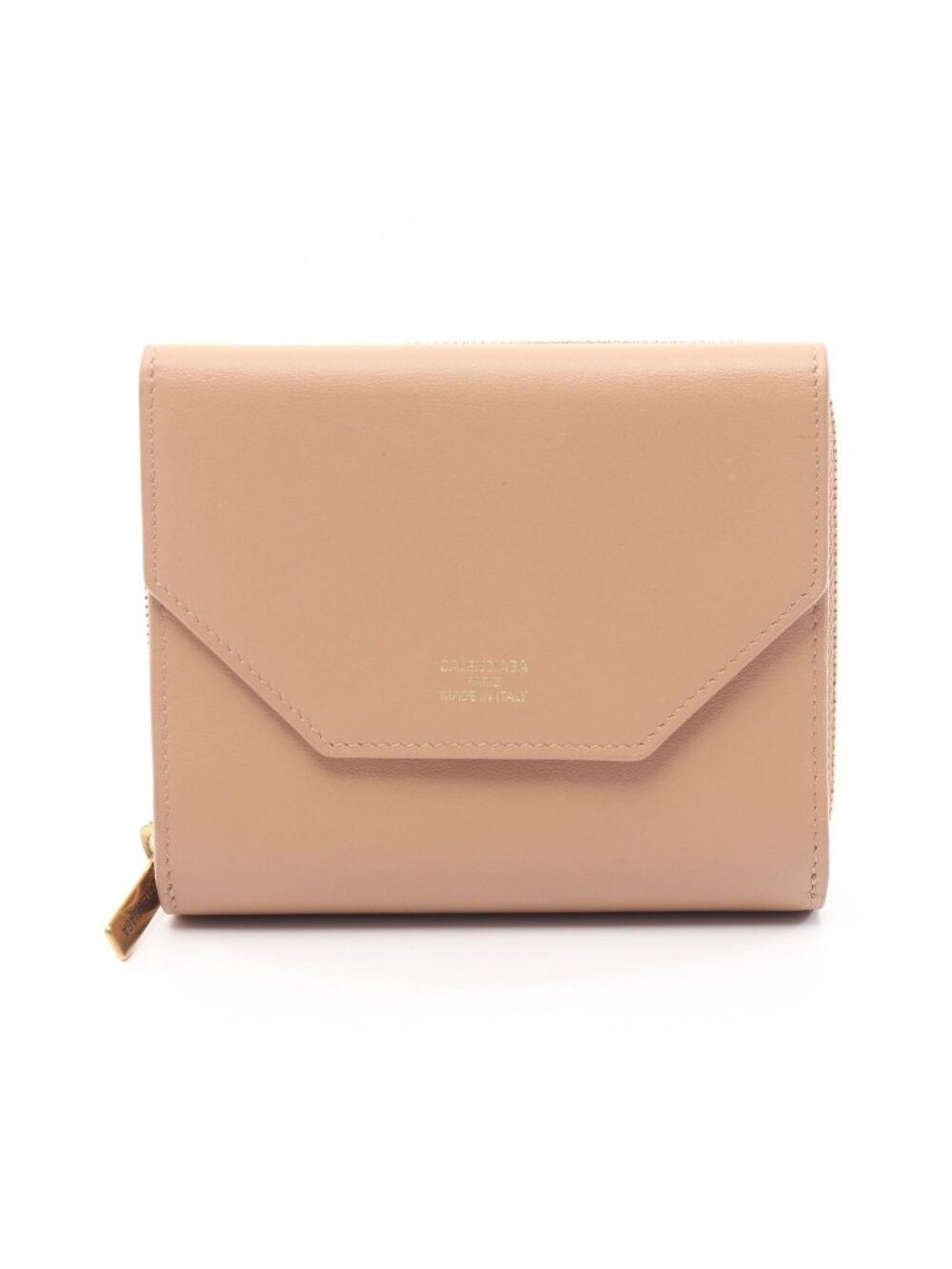 Balenciaga Trifold Wallet Envelope Light Beige Leather